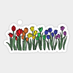 Pride flag tulips Sticker